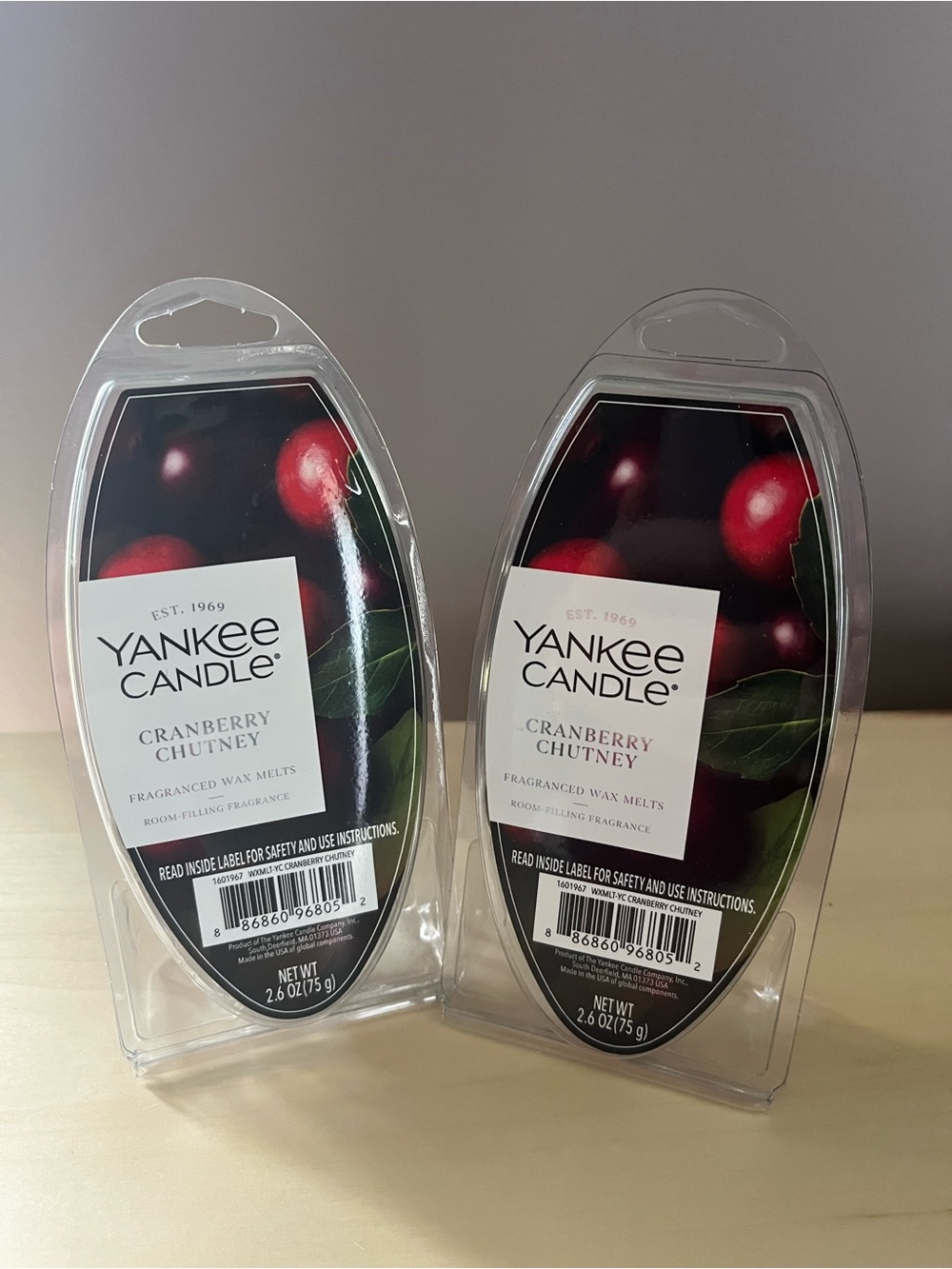 Two Packs New Yankee Candle Cranberry Chutney Wax Melts
